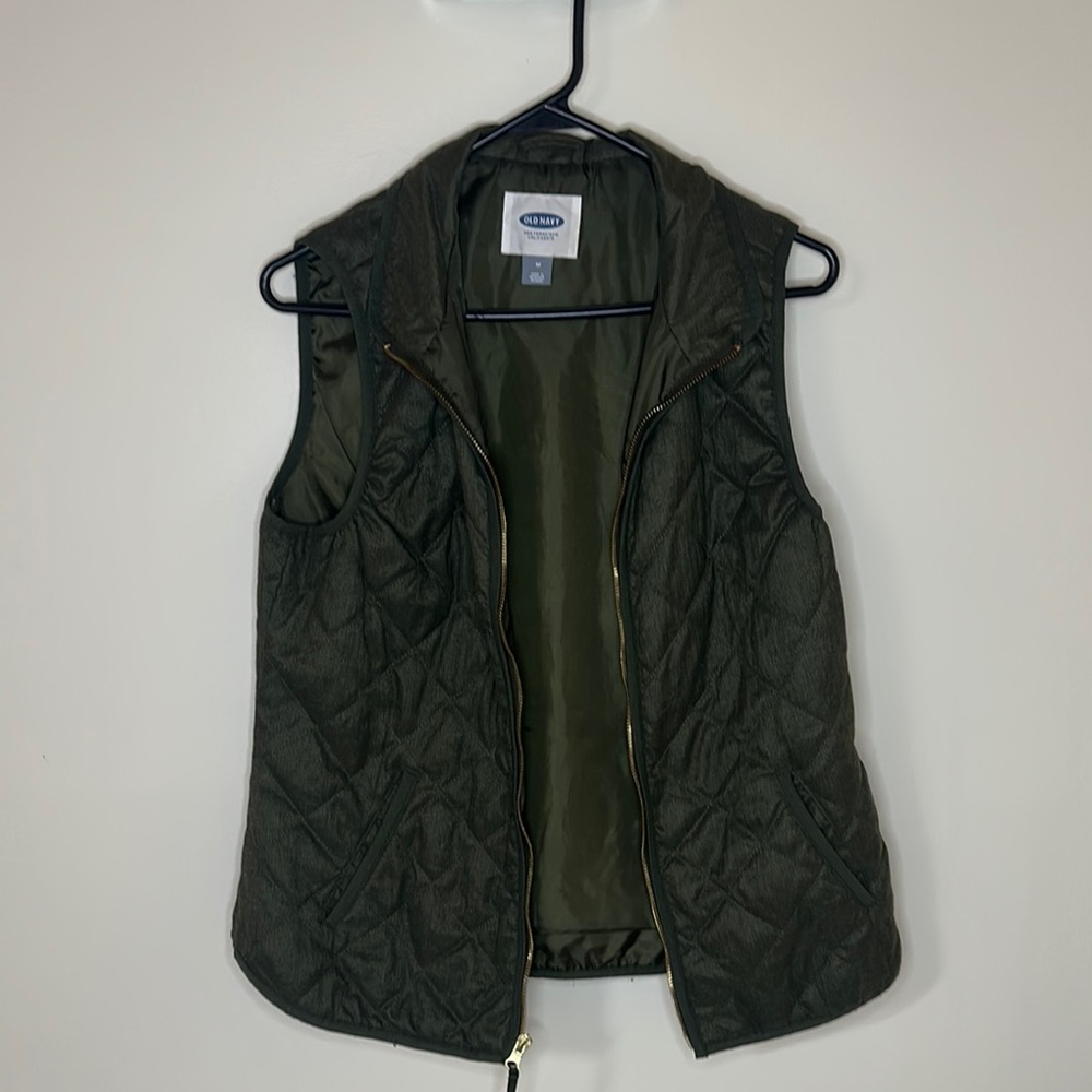Old Navy Dark Green Quilted Vest